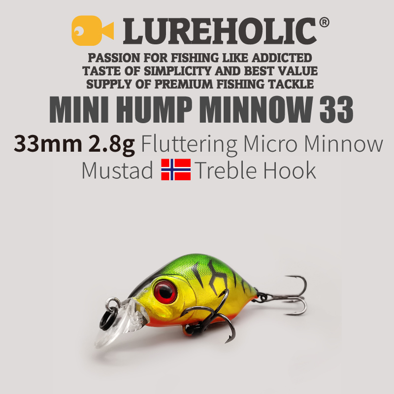 Fishing Hook Treble - LUREHOLIC 플러터링 마이크로 미노우, 머스타드 트레블