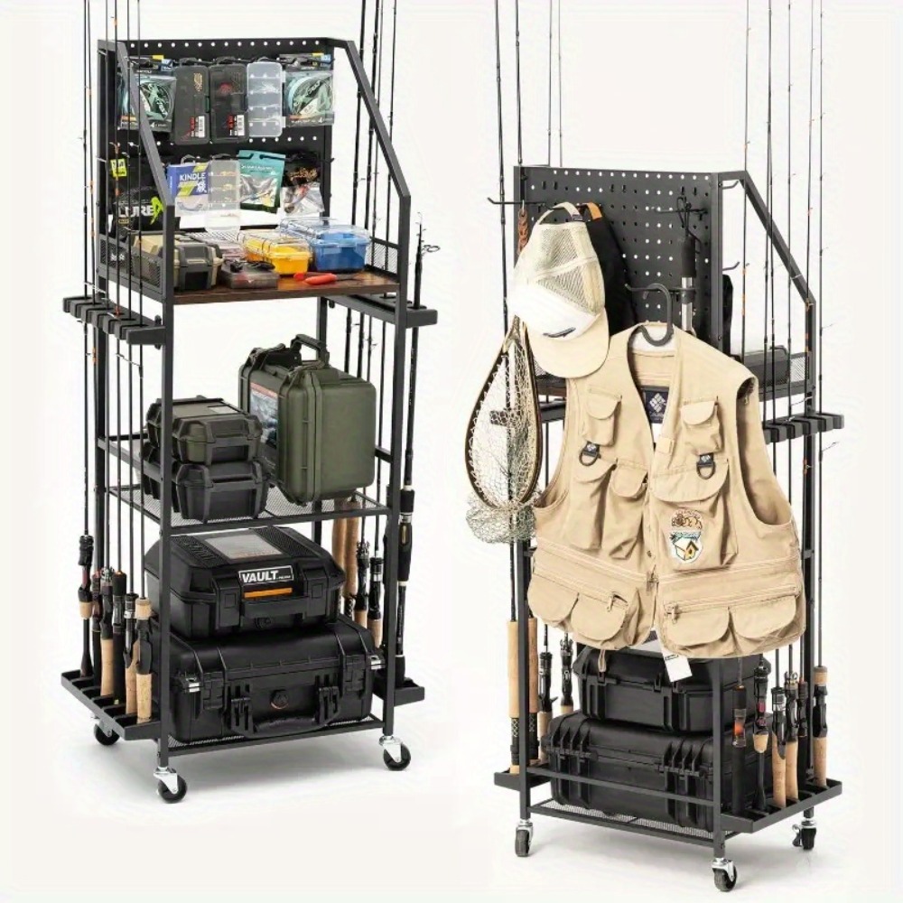 Fishing Hook Box - 차고용 낚싯대 홀더, 페그보드 후크가 있는