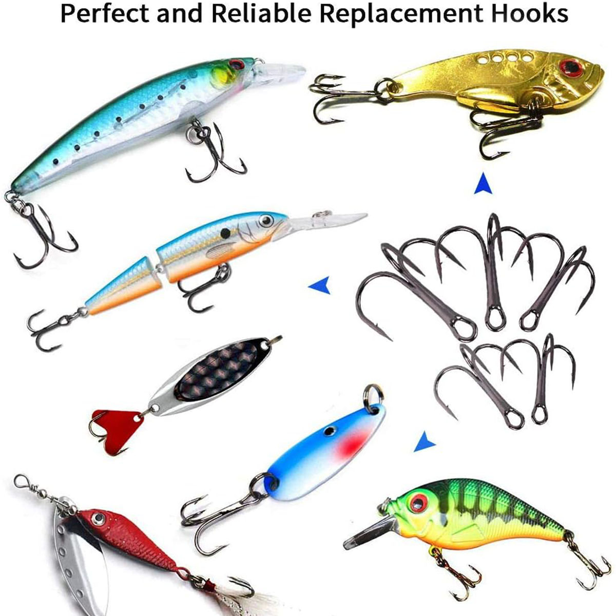 50/100개/박스 낚시용 트레블 훅 키트 고탄소강 훅 - Fishing Hook Treble 리뷰 및 가격
